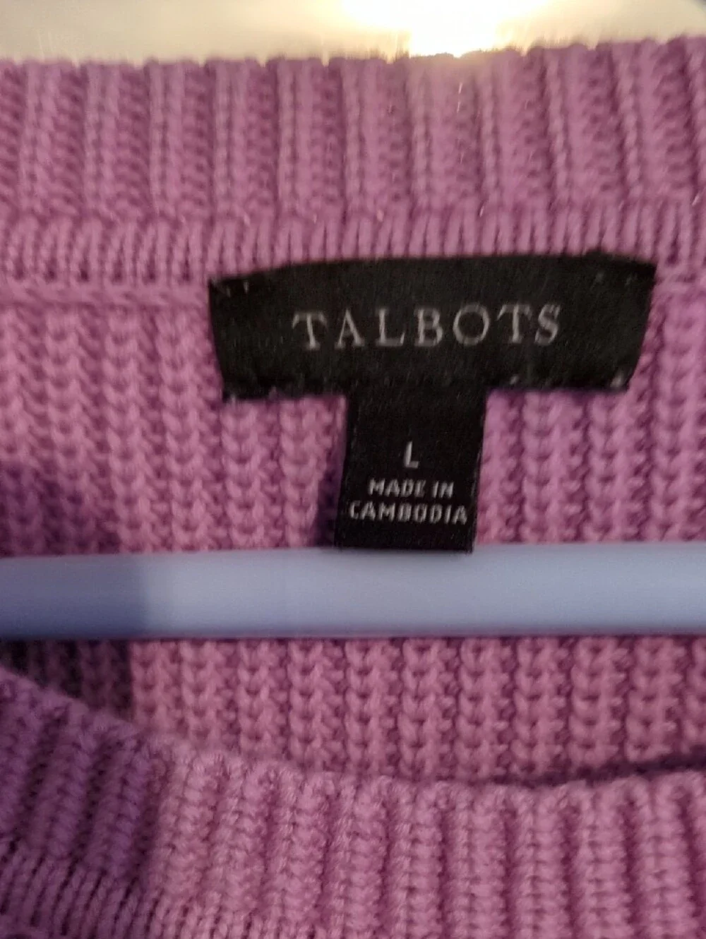 Talbots Lilac Crewneck Sweater with Chest Pocket